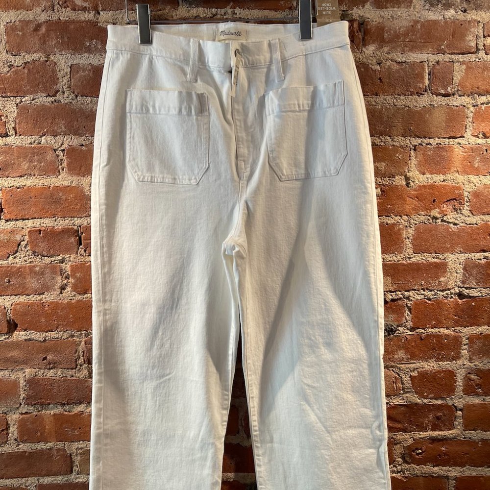 MADEWELL SLIM WIDE-LEG CROP WHITE PANT